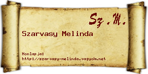 Szarvasy Melinda névjegykártya