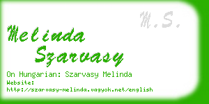 melinda szarvasy business card